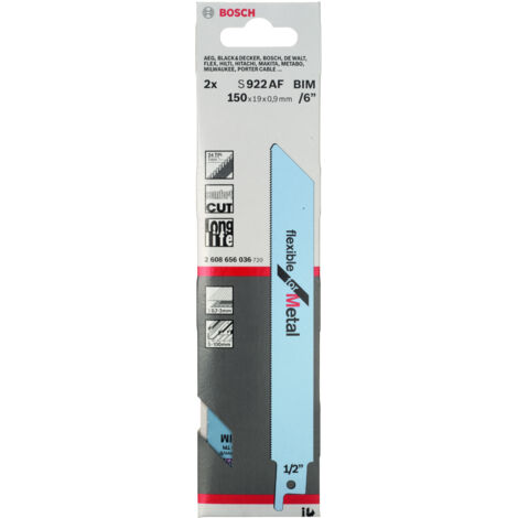 Hoja de sierra sable S 922 AF Flexible for Metal  BOSCH 2608656036