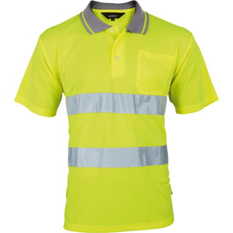 Polo High Viz – Polo de manga corta alta visibilidad Soul Rebel High Viz amarillo fluorescente XXL