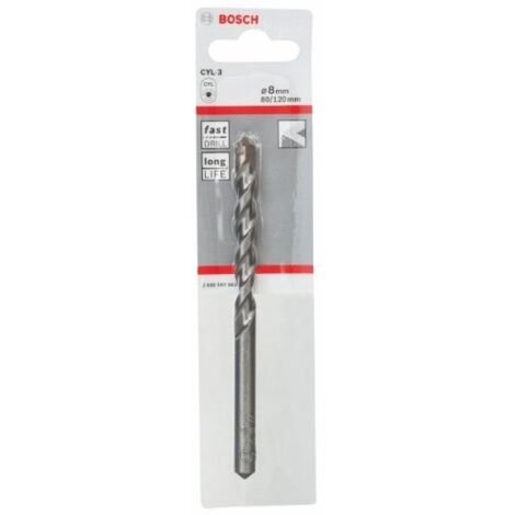 Taladro de percusión de plata para piedra, 8 x 120 mm - B 2608597663