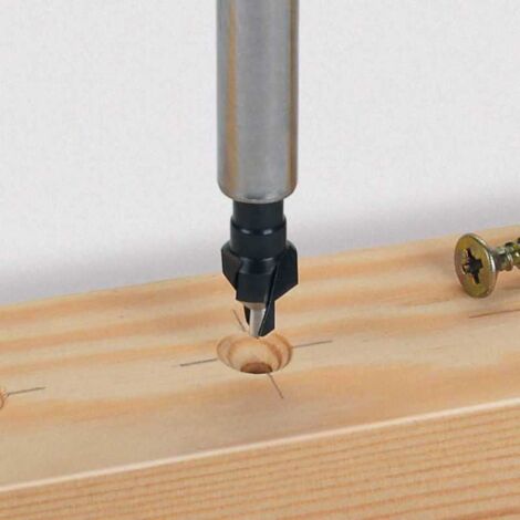 wolfcraft Avellanador, Ø 12 mm, vástago hexagonal I 2548000 I Función 2 en 1 para preparación de uniones atornilladas en madera y en plástico (1/5)