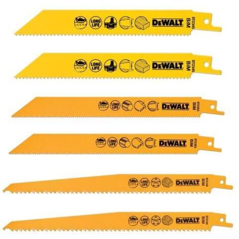 DEWALT BRZESZCZOT DO PIŁY SZABLASTEJ MIX 6szt. EXTREME + KASETA