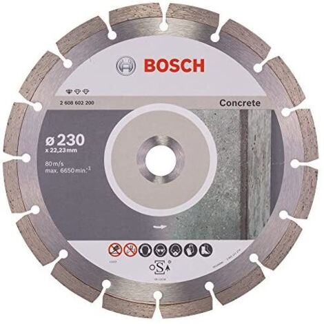 Bosch Professional 1 x Disco Tronzador de Diamante Standard for Concrete, para Hormigón, Hormigón Poroso, Ø 230 x 22.23 x 2.3 x 10 mm, Accessorios para Amoladoras