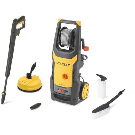 Stanley SXPW16PE Hidrolimpiadora (1600 W, 125 bar, 420 l/h) con Patio Cleaner y Cepillo Fijo