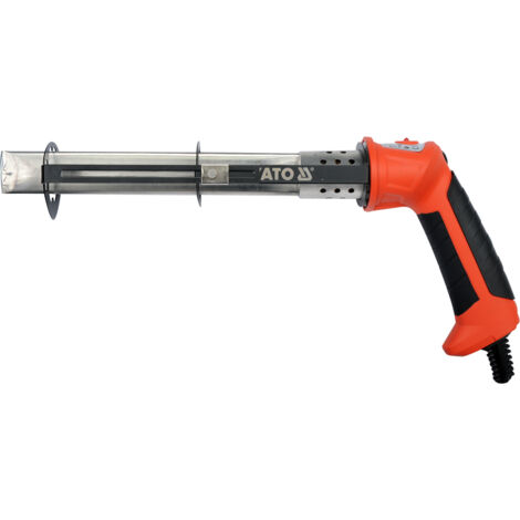 YATO, modelo YT-82190, Pistola de calor con cuchilla térmica 450°C 220W, color naranja, acero, ideal para desbarbar, soldar y trabajos de calor, herramienta potente y precisa.