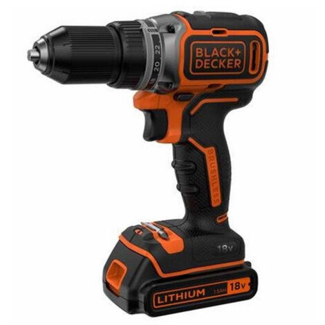 BLACK+DECKER BL186KB Taladro Atornillador 18V Motor Brushless Incluye 2 Baterias de Litio 1.5Ah Cargador y Maletin (1/4)
