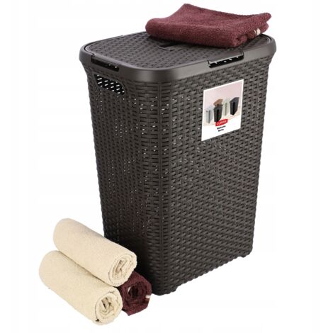 Cesto para la ropa Curve 60 L marrón
