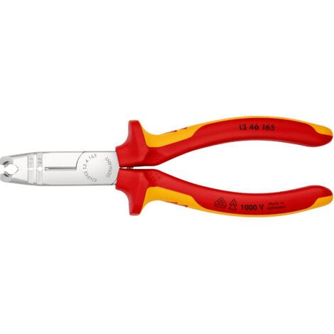 KNIPEX 13 46 165 Pelacables multifuncional aislados con fundas multicomponentes, según norma VDE cromado 165 mm