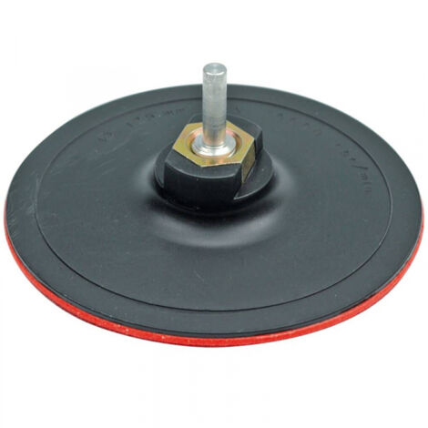 Disco de goma para taladro o desbarbadora Ø125mm con vástago M14 color negro (1/2)