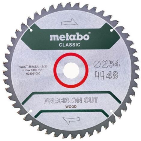 Metabo Zubehör HOJA DE SIERRA PRECISION CUT WOOD - CLASSIC, 254X30, D48 DI 5°NEG. (628061000)