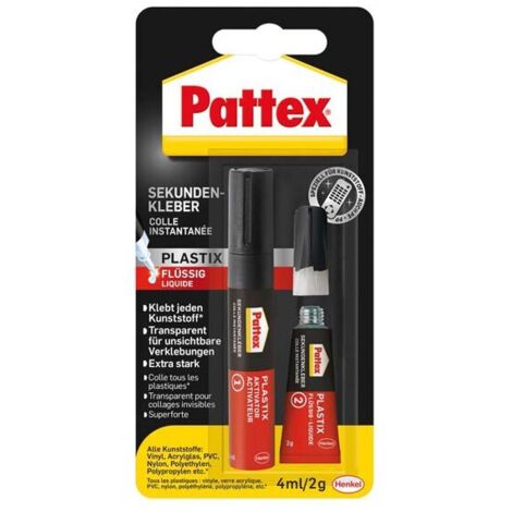 Pattex Cola líquido instantánea para plástico 2 g/4ml (por 12)
