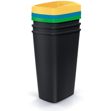 Juego de 3 cubos de reciclaje de 45L cada uno KEDEN.