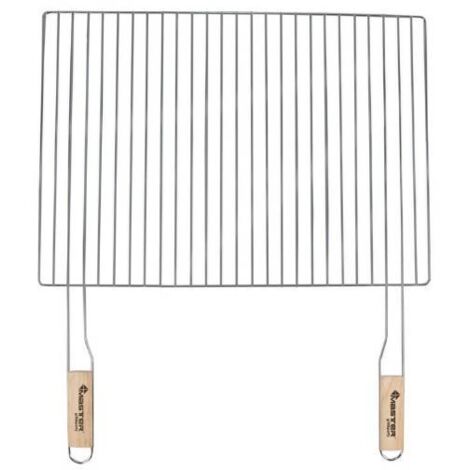Parrilla 54 x 38 cm Con 2 asas de madera acero cromado parrilla parrilla para óxido