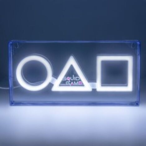 Luz de neón LED con logotipo del juego del calamar, producto oficial, acrílico independiente o montado en la pared, decoración de sala de juegos para fanáticos de Netflix, regalo de luz nocturna para (1/4)