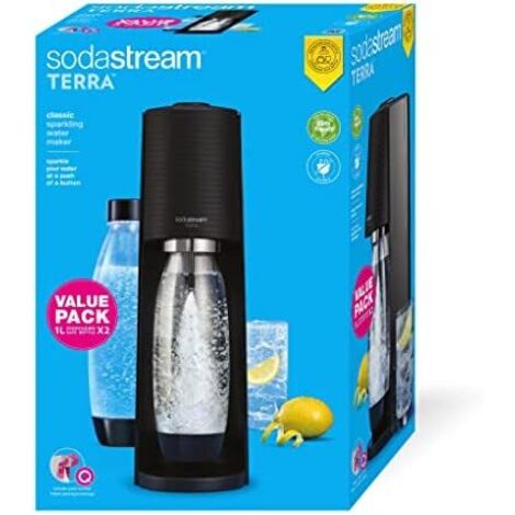 Machine à soda et eau gazeuse Sodastream Machine TERRA Noire Pack Lave Vaisselle CQC