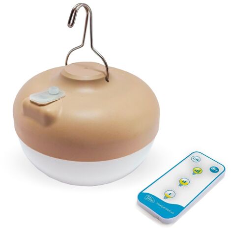 CHERRY Bombilla LED con batería recargable y mando a distancia. Luz cálida de 900 lúmenes