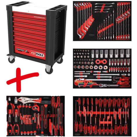 Dotación de carro de taller Performanceplus P10 con 180 herramientas para 4 cajones (1/4)