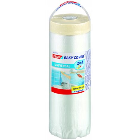 Lámina de enmascaramiento para muebles Tesa con cinta adhesiva, 15 m x 260 cm