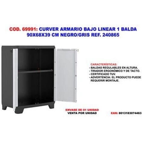 Armario Lineal Bajo orientable 68 x 39 x 90h KIS color Gris