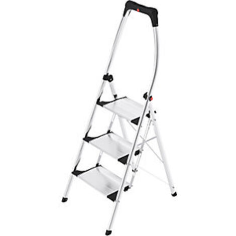 Peldaños abatibles 3 plataforma-H.730mm aluminio con ondulación antideslizante HAILO