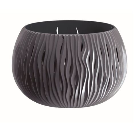 Prosperplast BOWL SANDY de plástico CON depósito en color Antracita, 21,8 (alto) x 37 (ancho) x 37 (profundo) cms
