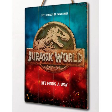 Cartel madera Woodart 3D Print Jurassic World