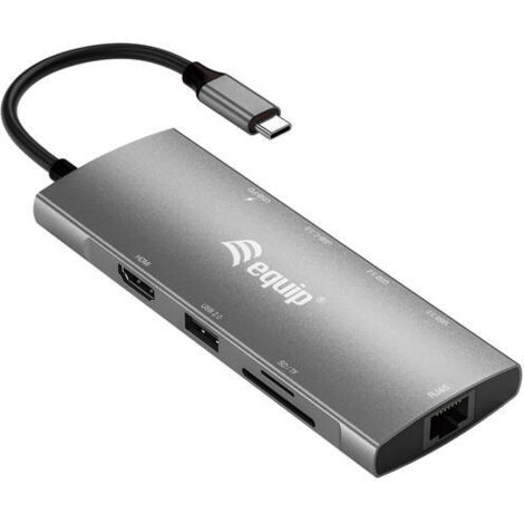 DOCKING USB-C EQUIP 133490 A 1xHDMI 4K 1xUSB-C 2xUSB-A 5GB/S 1xUSB-C PD 100W 1x1Gb RJ45 1xLECTO DE T (1/4)