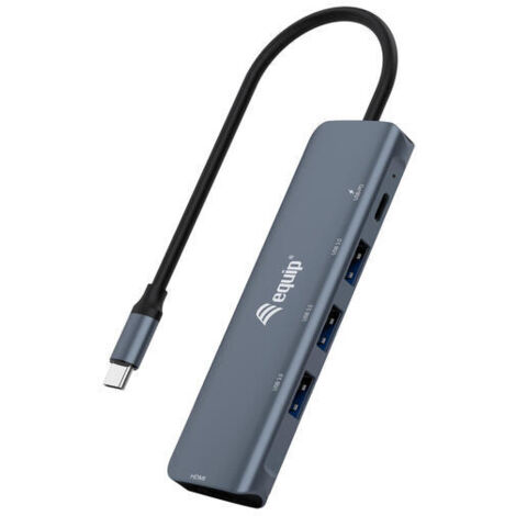 Este adaptador USB-C a HDMI 5 en 1 permite ampliar la capacidad USB-C de su dispositivo con HDMI/USB-C PD/ USB 3.2 Gen1. Este adaptador proporciona un (1/4)