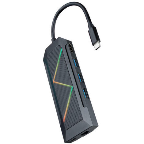 Hub USB 3.0 Nanocable 10.16.0801/ 4 Puertos USB/ RJ45/ Negro (1/3)