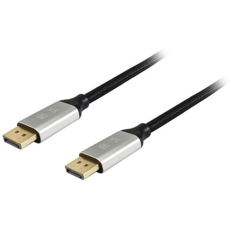 CABLE DISPLAYPORT A DISPLAYPORT PREMIUM 1.4 8K/60Hz 5M MALLA ALGODÃN TRENZADO Y CONECTOR ALUMINIO EQ (1/4)