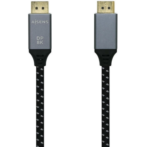 Cable Displayport 1.4 8K Aisens A149-0438/ Displayport Macho - Displayport Macho/ 3m/ Negro Gris (1/4)