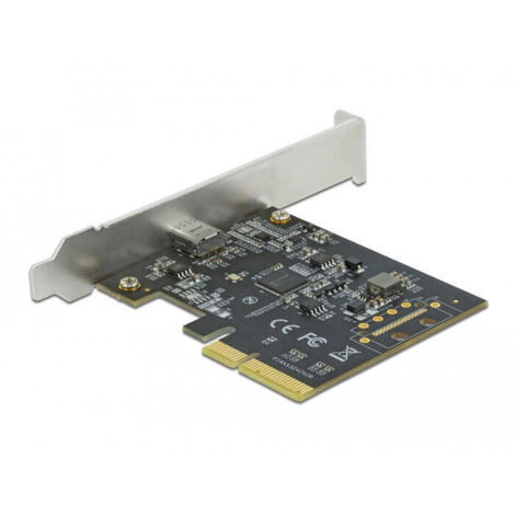Delock Tarjetas PCI Express x4 a 1 x externo SuperSpeed USB 20 Gbps (USB 3.2 Gen 2x2) USB Type-Câ¢ hembra (1/4)