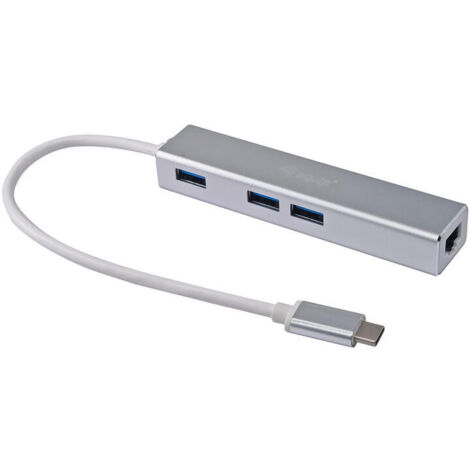 ADAPTADOR  USB-C EQUIP  HUB USB 3.0  3 PUERTOS GIGABIT ETHERNET (1/4)