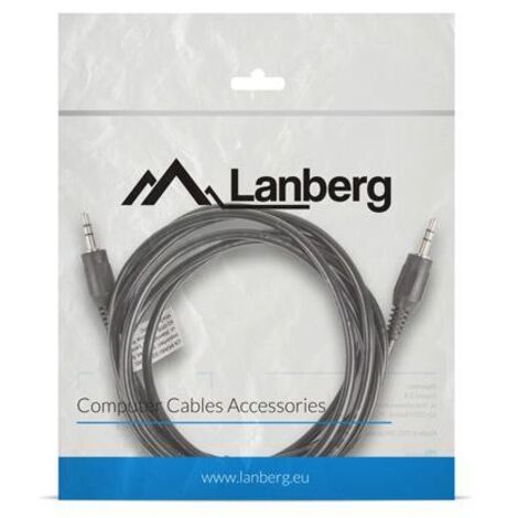 Lanberg CA-MJMJ-10CC-0020-BK cable de audio 2 m 3,5mm Negro