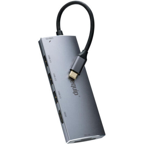 ADAPTADOR USB-C 7IN1 HDMI 4K HUB USB-C CARGA 100W USB 3.0 LECTOR TARJETAS SD SDMICRO (1/4)