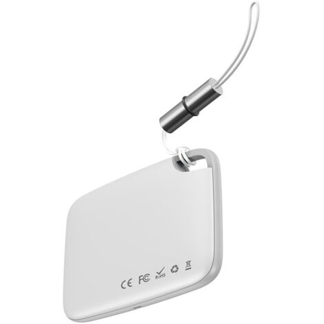Localizador GPS inalámbrico Baseus T2 con Bluetooth y llavero para llaves de perro, color blanco