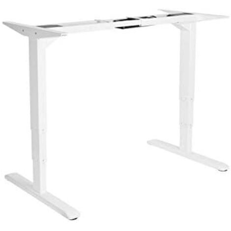 MESA ELECTRICA ERGONOMICA ALTURA REGULABLE MOTOR DUAL SIN TABLERO COLOR ESTRUCTURA BLANCA CONTROL (1/2)
