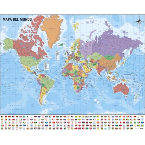 Grupo Erik Editores Mini póster Mapa del Mundo 40 x 50 150 gr