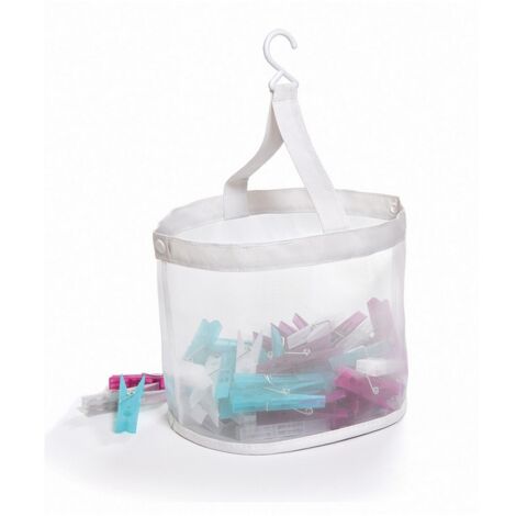 Cesto pinzas plegables con 20 pinzas 20x20x19cm (1/3)