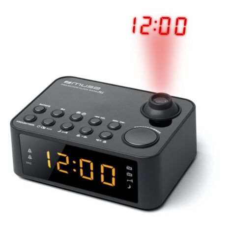 Radio Digital Radio Reloj MUSE M178P FM, MW a AC Negro