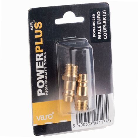 Blister 2 conector rapido macho euro 1/4 r/ext powair0250 (1/2)