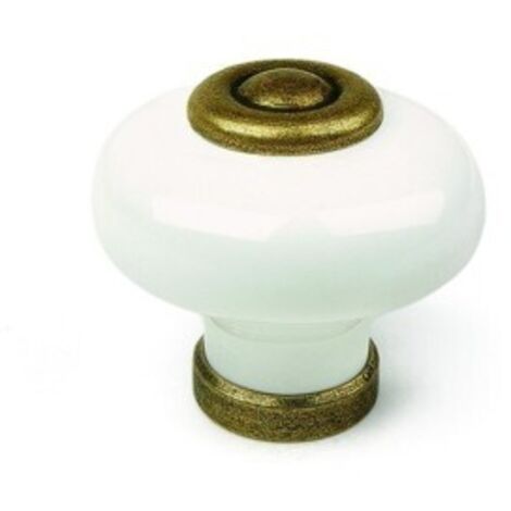 Pomo en porcelana cuero, dimensiones: 31x31x26mm, Ø: 31mm -