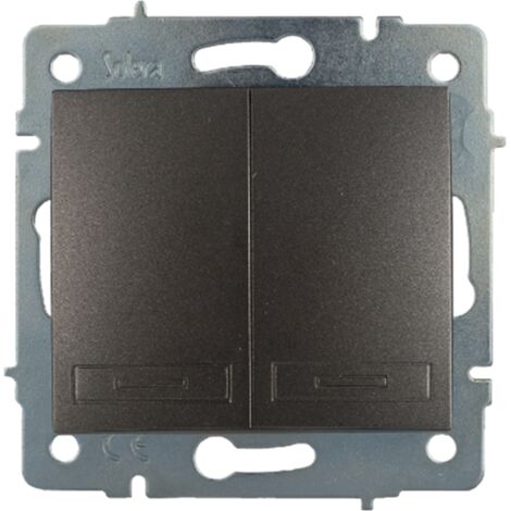 Doble conmutador interruptor empotrar sin marco 10ax 250 v grafito
