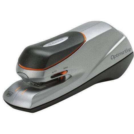 Grapadora Optima Grip eléctrica plateada/negra (1/2)
