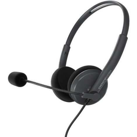 HEADSET ENERGY SISTEM OFFICE 2+ ANTHRACITE DIADEMA AJUSTABLE MICROFONO RETRACTIL JACK 3.5mm Y ADAPTA (1/4)