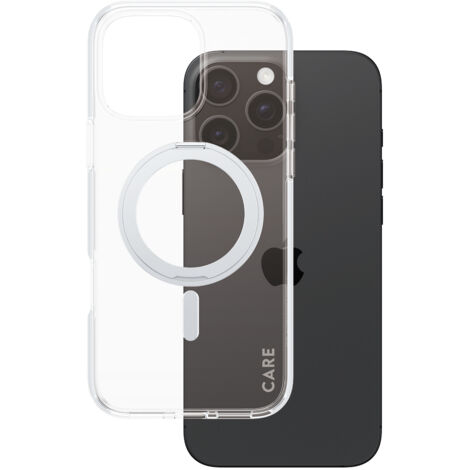 Funda PANZERGLASS transparente con soporte plateado y MagSafe para iPhone 16 Pro Max (1/2)