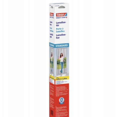 Mosquitera TESA para puertas, mosquitera de láminas para puertas de balcón, 2,2 x 0,95 m, color blanco (1/5)