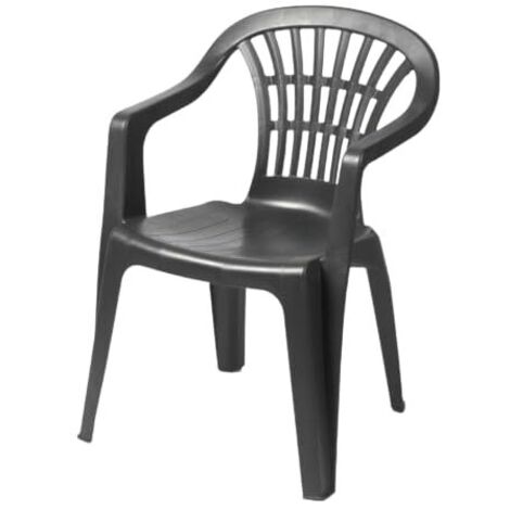 Silla resina monobloc respaldo bajo gris antracita lyra (1/3)