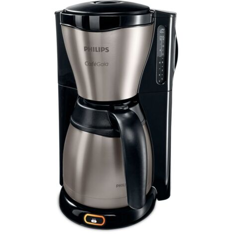Philips - Café Gaia Coffee maker Black, Stainless steel Cup volume 15 Thermal jug (HD7548/20)