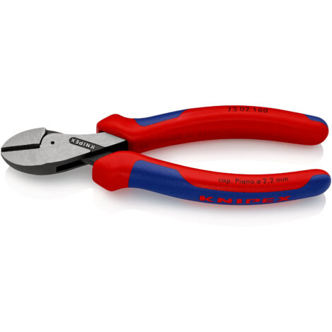 KNIPEX 73 02 160 X-Cut® Alicate de corte diagonal compacto gran efecto palanca con mangos multicomponentes Negro atramentado 160 mm (1/4)