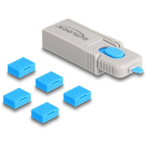 Delock 20923 juego de bloqueadores usb para puerto usb tipo-a hembra 5 piezas + herramienta de bloqueo (1/4)